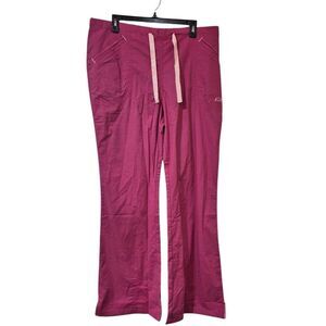 Iguana Med Women's Power Pink Poly/Cotton/Spandex Flare Leg Scrub Pants NEW NWT
